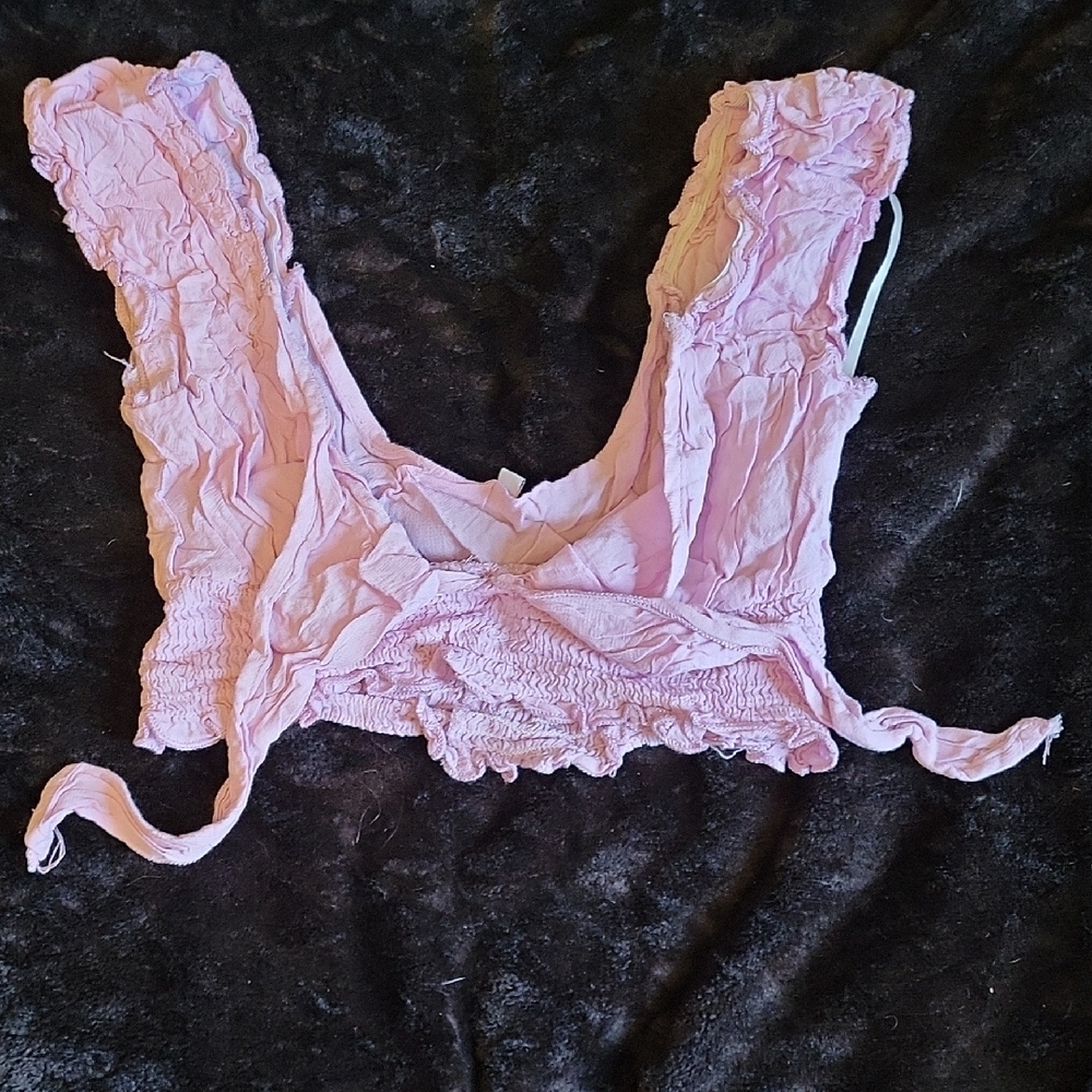 Pink Ruffled Women's Top - Picture 2 of 3